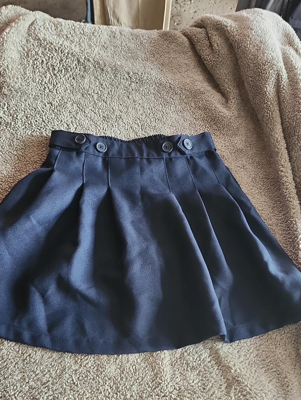Izod Navy Girls Pleated Skort with Button Waist